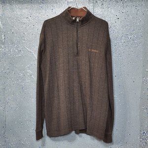 Columbia Mens Brown Ribbed Long Sleeve 1/4 Zip Pullover Sweatshirt XL